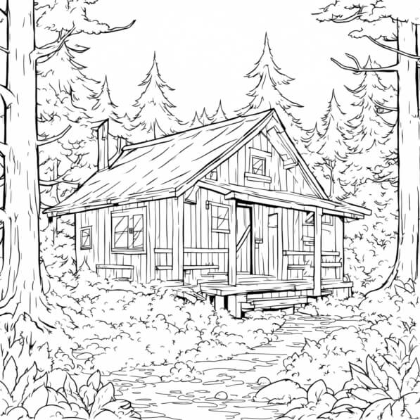 Download Cabin in the Woods Educational Coloring Page Coloring pages ...