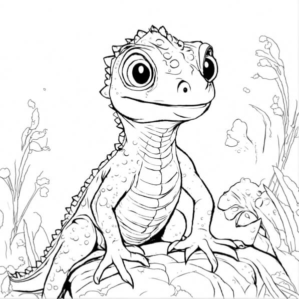 Lizard On Rocks Colouring In Download Baby Lizard on Rocks in Water Coloring pages Online - Creative ...