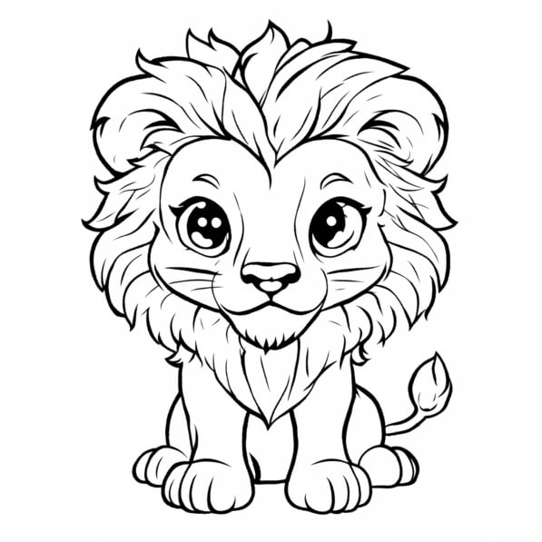 Download Baby Lion Coloring Page Coloring pages Online Creative Fabrica