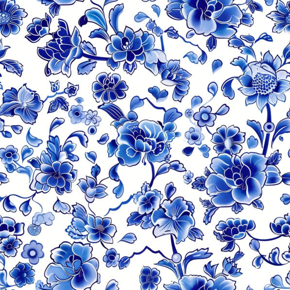 Download Blue and White Floral Pattern Patterns Online - Creative Fabrica