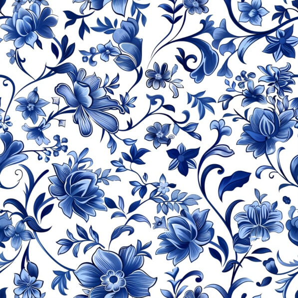 Download Blue and White Floral Seamless Pattern Patterns Online ...