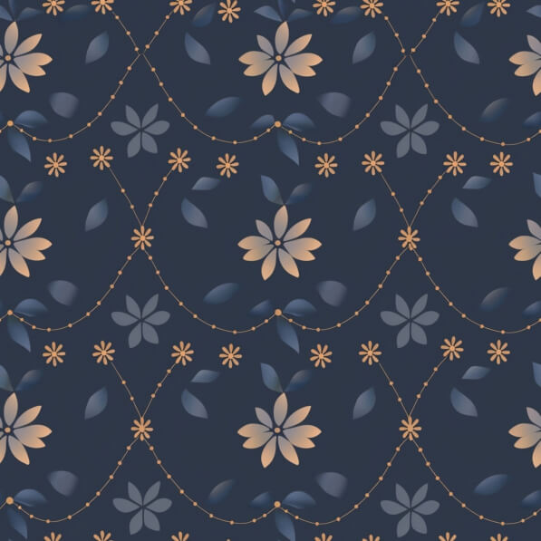 Download Blue and Gold Floral Pattern Patterns Online - Creative Fabrica