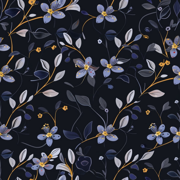 Download Seamless Blue Floral Pattern Patterns Online - Creative Fabrica