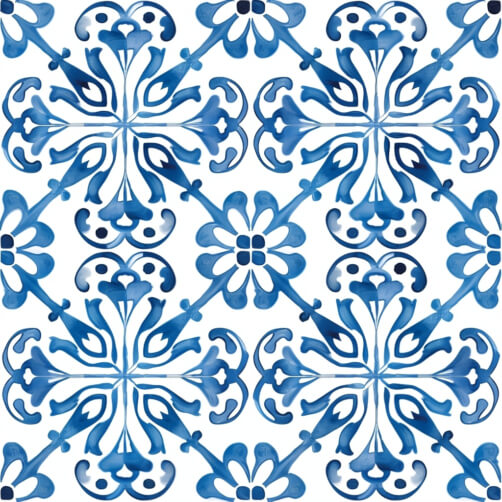 Download Blue and White Tile Pattern with Floral Designs Patterns ...