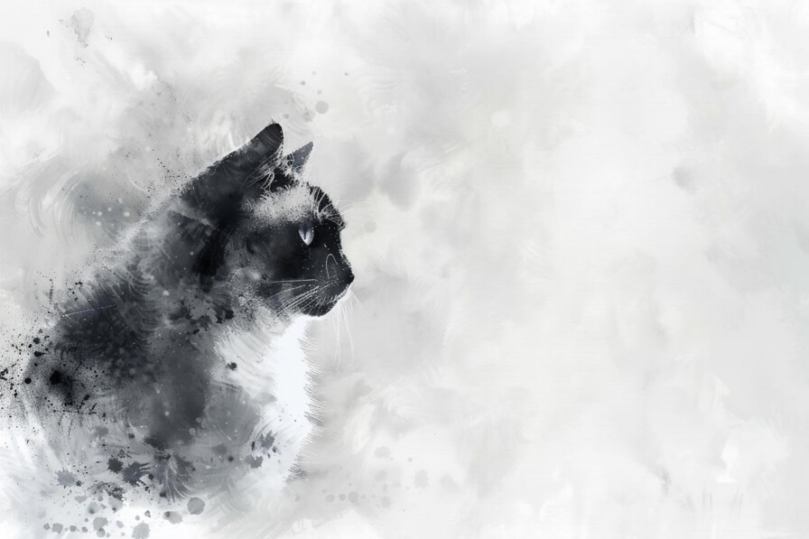 Download Black and White Siamese Cat Painting Backgrounds Online ...