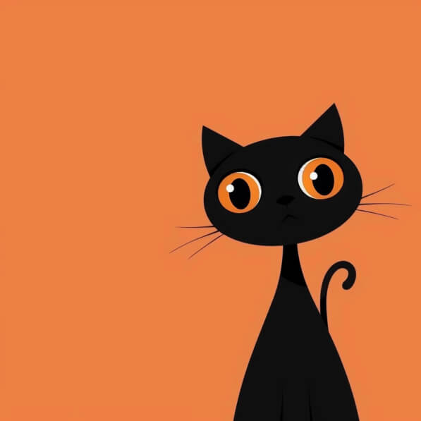 Download Black Cat with Orange Eyes on Orange Background Backgrounds ...