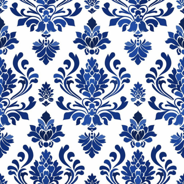 Download Blue and White Damask Pattern Patterns Online - Creative Fabrica