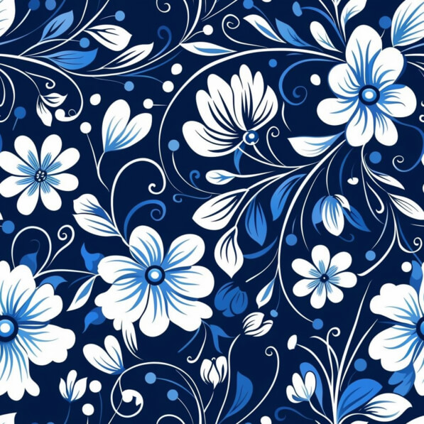Download Seamless Blue and White Floral Pattern Patterns Online ...