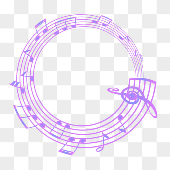 Descarga Marco Circular de Notas Musicales y Claves de Sol en Morado ...