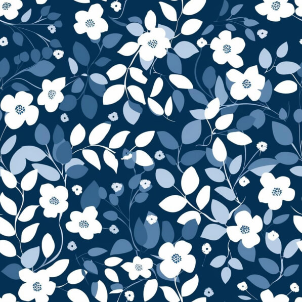 Download Blue and White Floral Pattern Patterns Online - Creative Fabrica