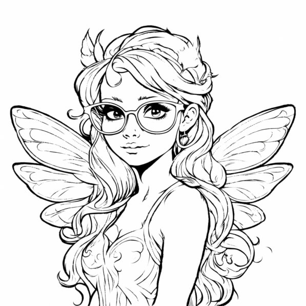 Download Whimsical Fairy Coloring Page Coloring pages Online - Creative ...