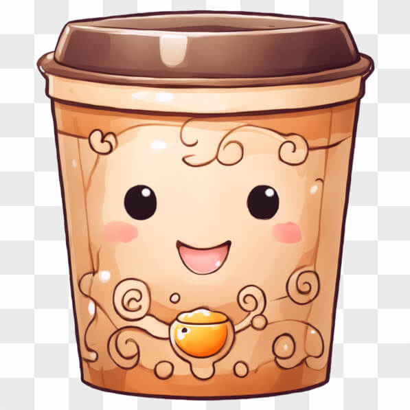 Download Kawaii Cartoon Coffee Cup with Orange Kawaii Online - Creative ...