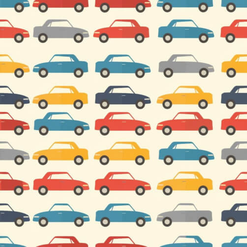 Download Seamless Pattern of Different Colored Cars on Blue Background ...