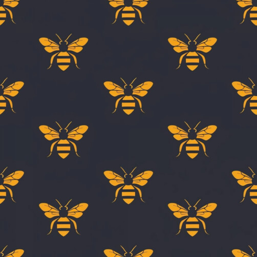 Seamless Bee Pattern on Dark Blue Background Seamless Bee Pattern on Dark Blue Background thumbnail