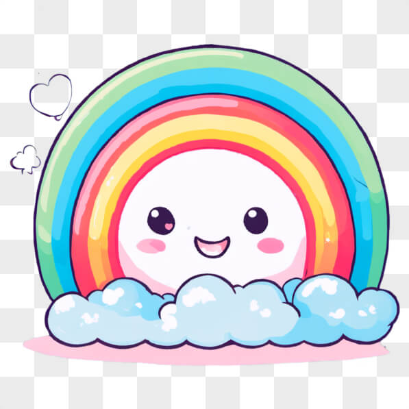 Télécharger Arc-en-ciel de dessin animé Kawaii dans les nuages Kawaii ...