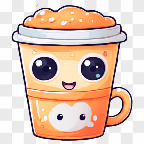 Download Kawaii Orange Cup with Cartoon Face Kawaii Online - Creative ...