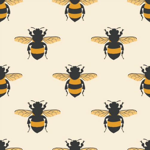 Seamless Bee Pattern on Beige Background Seamless Bee Pattern on Beige Background thumbnail