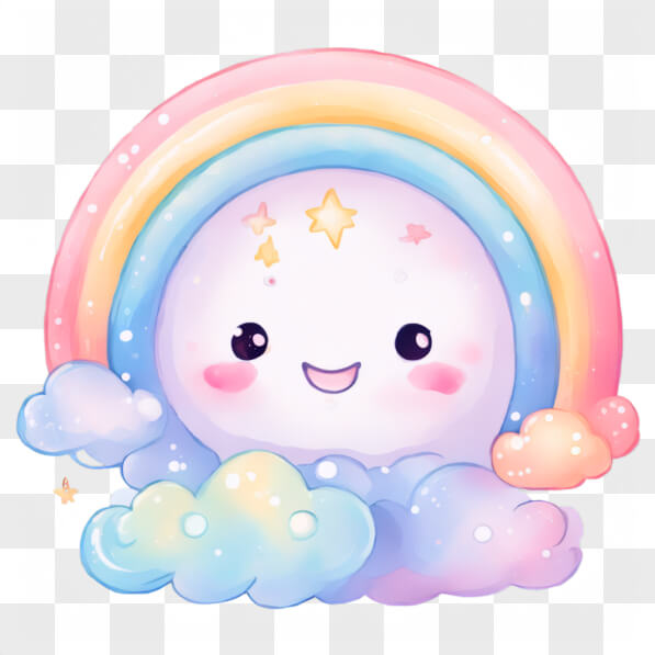 Télécharger Arc-en-ciel de dessin animé Kawaii avec des étoiles et des ...