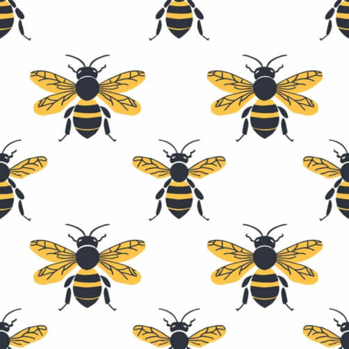 Seamless Bee Pattern on White Background Seamless Bee Pattern on White Background thumbnail
