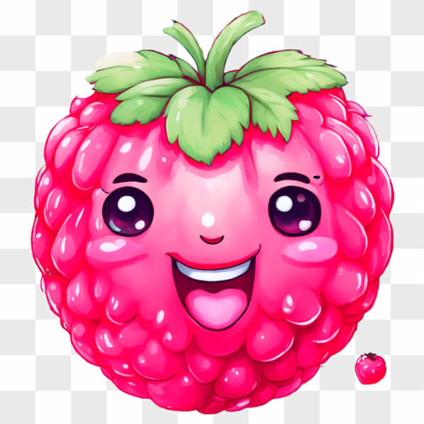 Transparent Kawaii Raspberry Download Kawaii Pink Raspberry with Expressive Face Kawaii Online ...