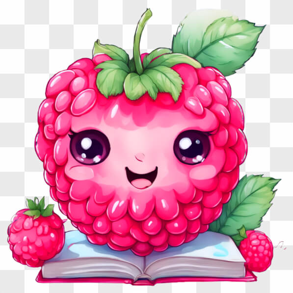 Transparent Kawaii Raspberry Download Kawaii Raspberry on Open Book Kawaii Online - Creative Fabrica
