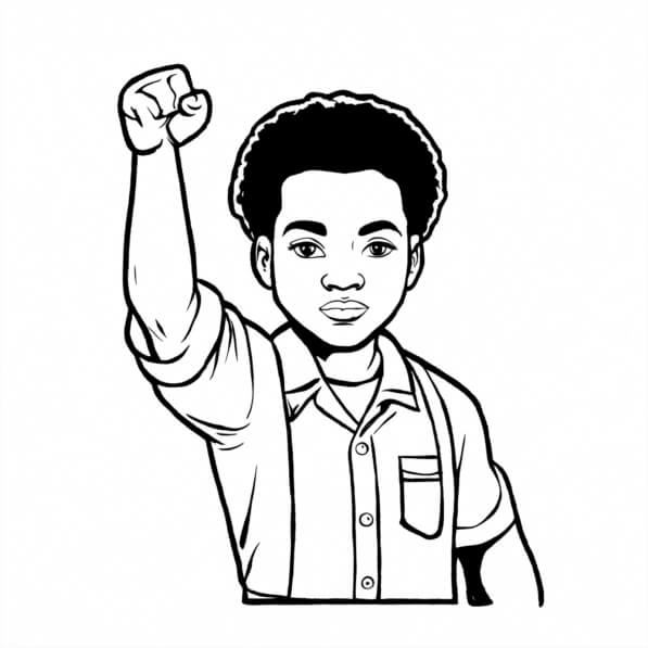 Download Black Boy Supporting Black Lives Matter Movement Coloring ...