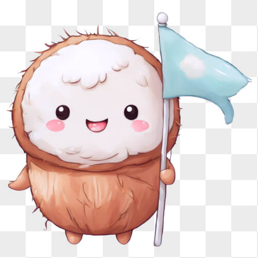 Kawaii Cartoon Character Holding Imaginary Flag Sketches thumbnail