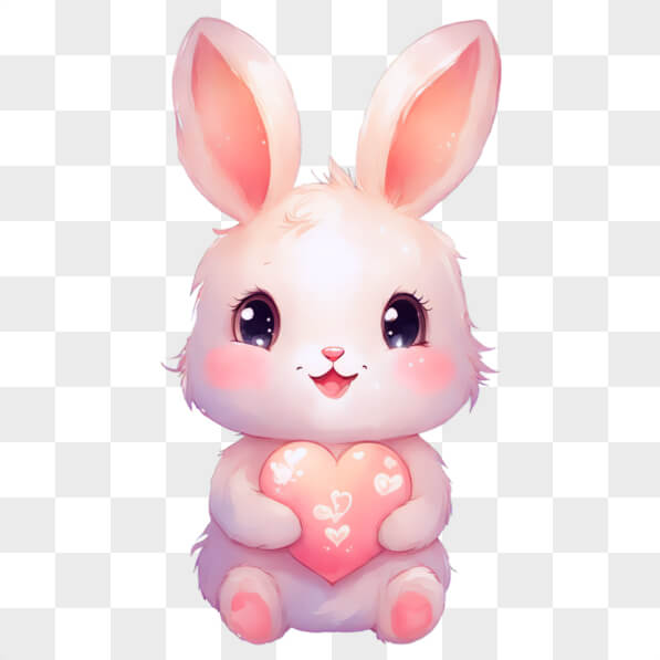 Télécharger Lapin Kawaii avec Cœur Rose Kawaii En Ligne - Creative Fabrica