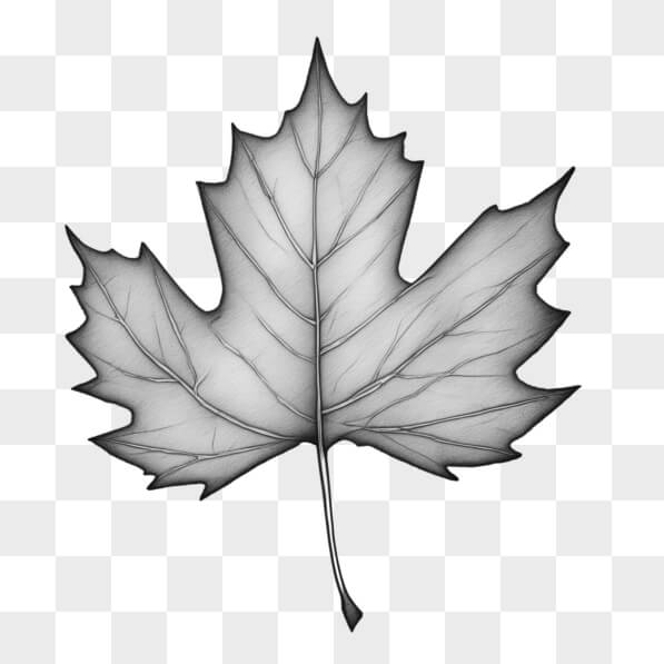 Download Black and White Drawing of a Maple Leaf Sketches Online ...