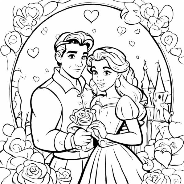 Malvorlage Hochzeit Von Prinz Und Prinzessin