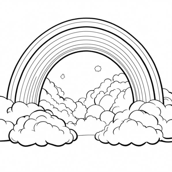 Télécharger Arc-en-ciel coloré dans le ciel avec des nuages Pages de ...