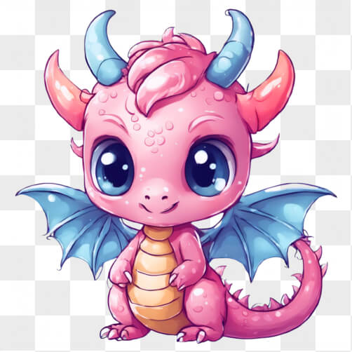 Download Kawaii Pink Dragon with Big Wings and Blue Eyes Kawaii Online ...