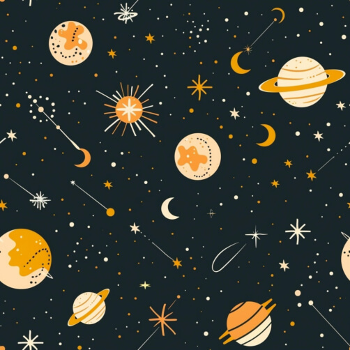Download Bright Space-Themed Pattern with Planets, Stars, and Moons ...