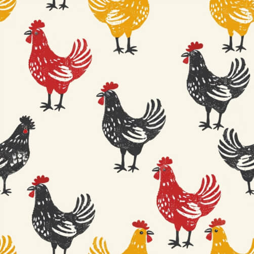 Download Colorful Chicken Pattern Patterns Online - Creative Fabrica