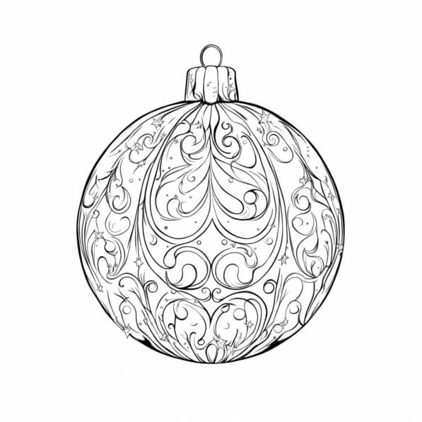 Download Intricate Christmas Ornament Coloring Page Coloring pages