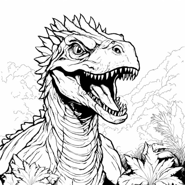 Download Dinosaur Coloring Page with Open Mouth Coloring pages Online ...