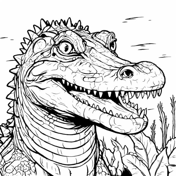 Download Alligator Head Coloring Page Coloring pages Online - Creative Fabrica