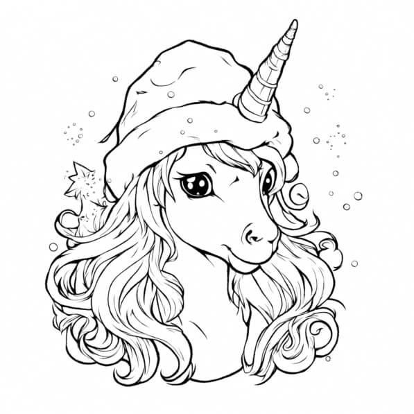 Download Coloring Page: Unicorn with Snowflakes Coloring pages Online ...