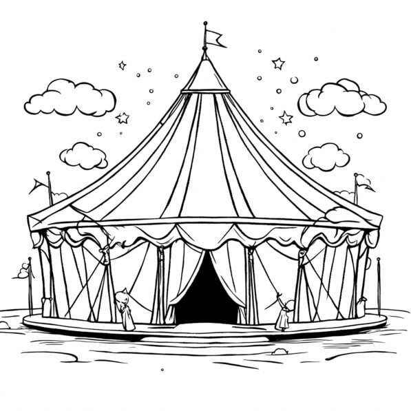 Download Colorful Circus Tent Coloring Page for Kids Coloring pages ...