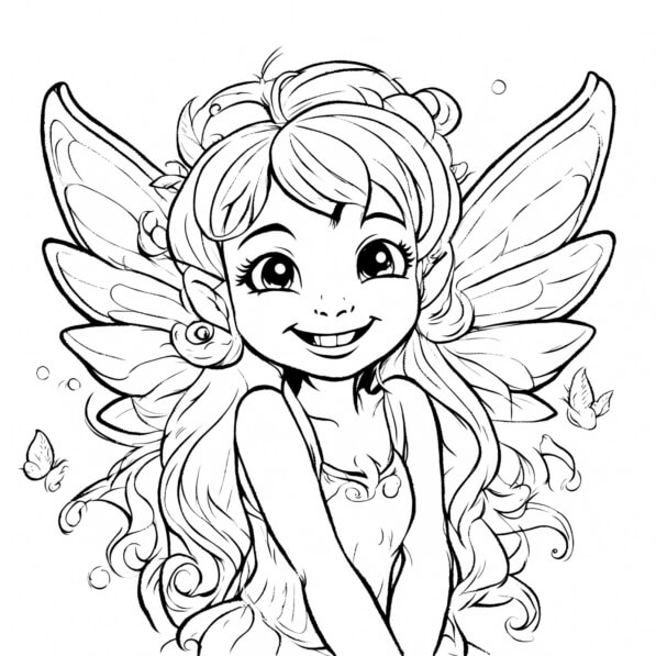 Download Coloring Page: Fairy with Wings and Wands Coloring pages ...