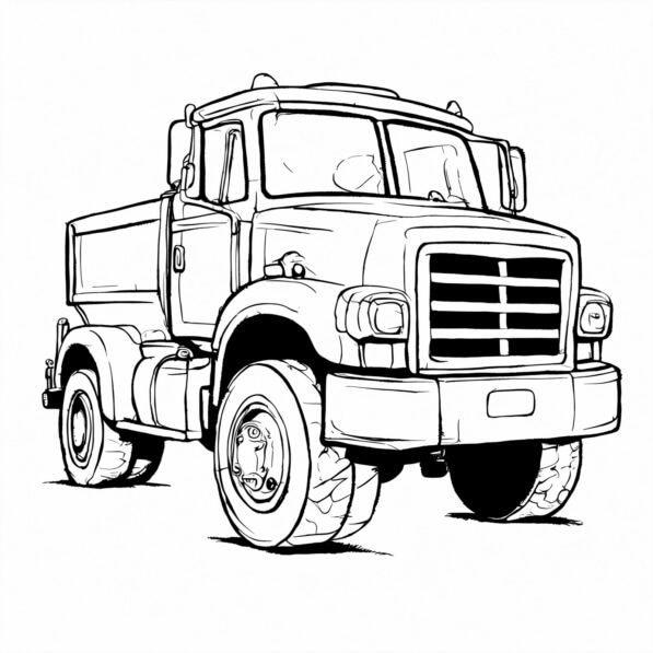 Download Black and White Dump Truck Drawing Coloring pages Online ...