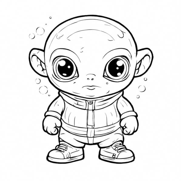 Download Free Printable Baby with Big Eyes Coloring Pages for Kids