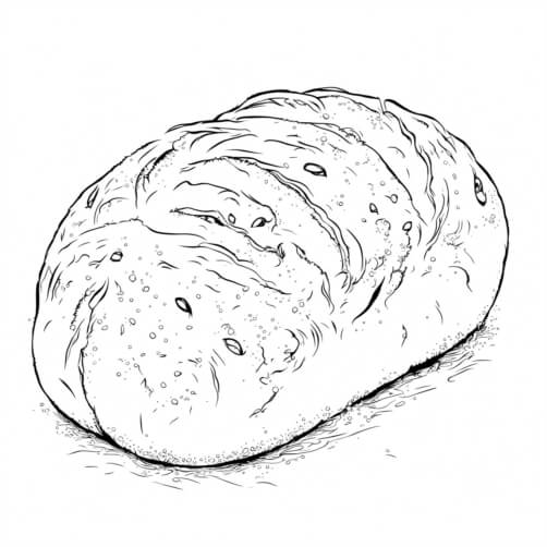 Download Hand-drawn Illustration of a Loaf of Bread Coloring pages ...