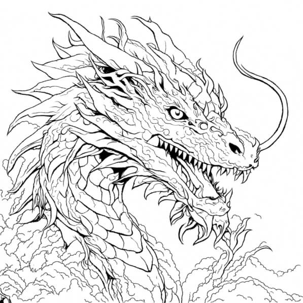 Download Dragon Head Coloring Page Coloring pages Online Creative Fabrica