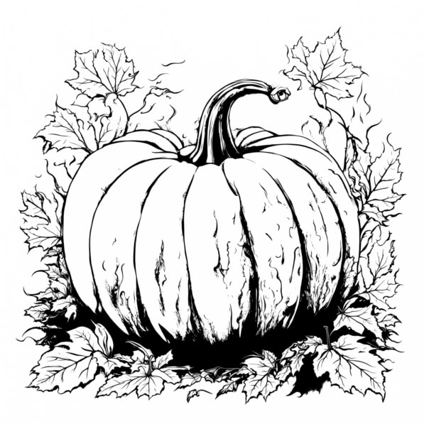 Download Black and White Pumpkin Coloring Page Coloring pages Online ...