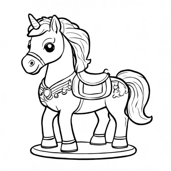 Download Toy Horse Coloring Page Coloring pages Online - Creative Fabrica
