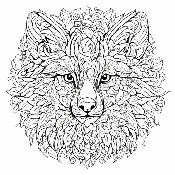 Download Fox Head Coloring Page for Adults Coloring pages Online ...