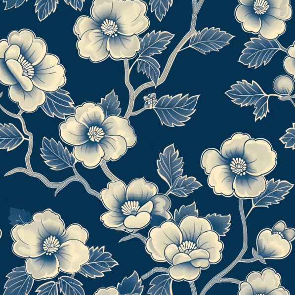 Download Seamless White and Blue Floral Pattern Patterns Online ...