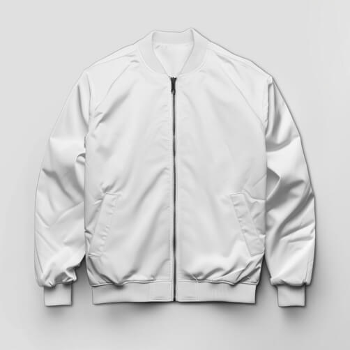 Weiße Bomberjacke Mockup Hintergründe thumbnail