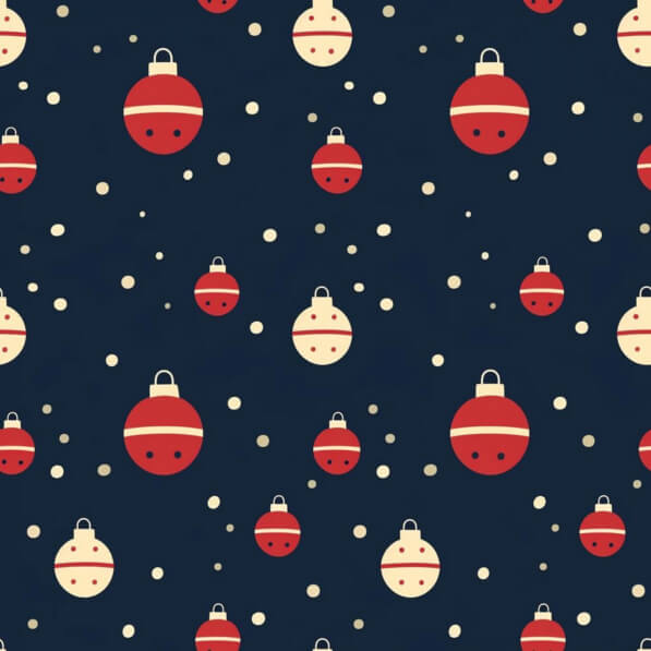 Download Red and White Christmas Ornaments and Snowflakes Seamless ...